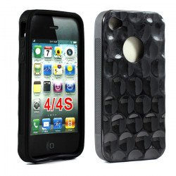 iPhone 4S 4 Bubble Gel Case (Black)